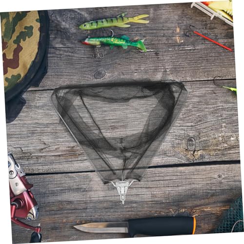 TOYANDONA Lightweight Folding Fishing Catch Net Replacement Head Stainless Steel Solid Mesh with Strong Tensile Strength Fast Water Drainage for Catch and Release Anglers Compact Detachable