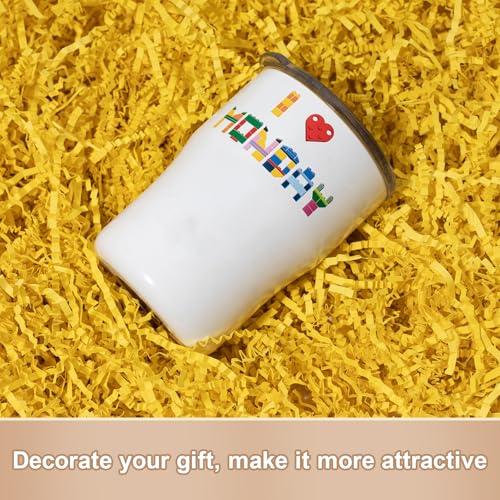 Wowxyz 1 LB Crinkle Cut Paper Shred Yellow Crinkle Shredded Paper for Gift Baskets - Gift Box Bag Filler - Confetti Stuffing for Birthday, Holiday Present Packaging Wrapping - color: Yellow