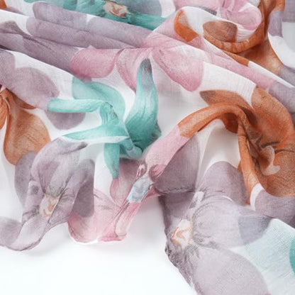 GERINLY Lightweight Scarves Fashion Print Cotton Feel Scarf for Women Shawl - color: Z-colourful