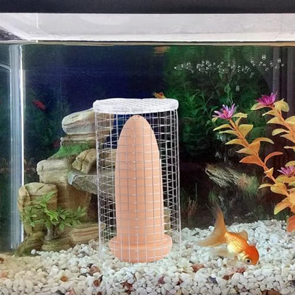 Saim Fish Breeding Cones Cave, Ceramic Spawning Breed Cone, 9.94 inch | Spawning Slates for Fish Tank, Spawning Barrels for Discus Fish Angelfish, with Isolation net