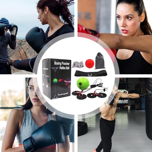 Boxing Reflex Ball No Drill Wall Mounted Design, Bouncing Reflex Punching | Boxing Equipment for Training At Home Reflex Speed Training Punching Ball Reaction Quickness Coordination Indoo