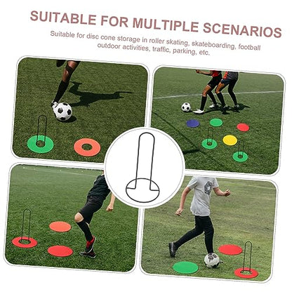 Soccer Training Cone Holder Portable Disc Storage Stand for Football Practice Lightweight Metal Base for Easy Carrying Accommodates Multiple Discs and Base Plates