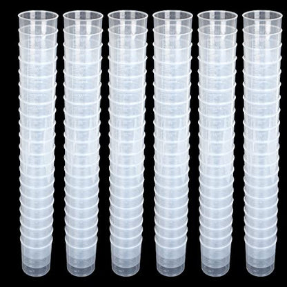 100Pcs 100ML Plastic Graduated Measuring Beaker Set, Clear Liquid Measuring Mixing Cups for Epoxy Resin, Liquid Container Beakers for Resin Epoxy Paint Food, Lab Use, Raised Graduations, Tapered Spout - size: 100ML