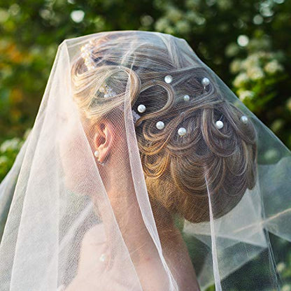 40 Packs Pearl Hair Pins Wedding Bridal Flower Pins for Brides and Bridesmaids Hair Style (0.4 Inch) - style: 0.4 Inch
