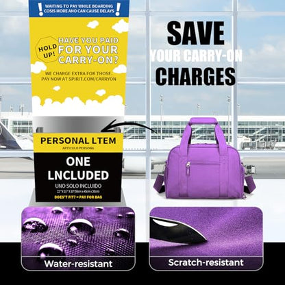 SeaRock 14 inch Small Gym Bag for Men & Women, Mini Duffle Bag with Shoe Compartment, Carry On Duffel Bag for Travel Sports, Purple - color: Purple