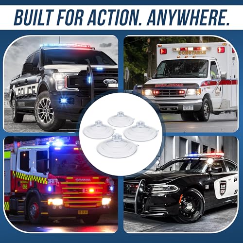 UBL Large Replacement Suction Cups - Strong Window Mount (Set of 4) | Heavy Duty Suction Cups for Windshields, & Emergency Vehicle Lights - Compatible with Feniex, Whelen & Federal Signal