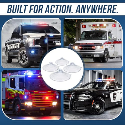 UBL Large Replacement Suction Cups - Strong Window Mount (Set of 4) | Heavy Duty Suction Cups for Windshields, & Emergency Vehicle Lights - Compatible with Feniex, Whelen & Federal Signal