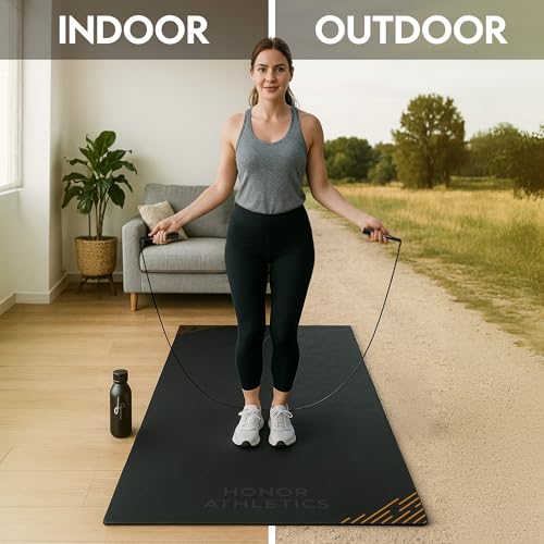 Honor Athletics Premium Jump Rope Mat – 1/4" Thick High-Density Rubber | Non-Slip Surface for Indoor/Outdoor Use | Durable & Odor-Free Skipping Mat