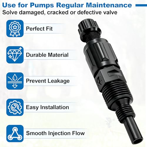 1/4-Inch UCDBINJ Injection Check Valve Replacement for Stenner Pump Parts | Fit for 45/85/100/170 Series, S128/S420/S10P/VX/S/SV Series, Classic Series Peristaltic Pump Parts, Duckbill Check Valve 2PCS - size: 2-Pack