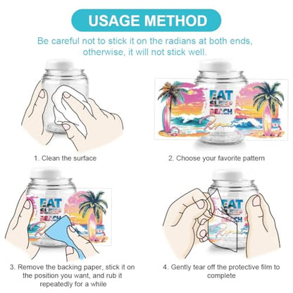 arricraft 10 Pcs Colorful Summer Beach Theme Cup Printing UV Transfer Papers, 10 Styles Sandbeach Coconut Trees Sunset UV DTF Cup Wrap Stickers for 16 OZ Glass Cups Crafts 9.5x4.3inch - style: Summer Beach Theme