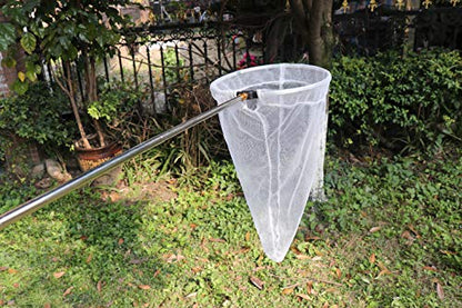 RESTCLOUD Insect and Butterfly Net with 12" Ring, 24" Net Depth, Handle Extends to 59 Inches - size: 12" Ring, 59" Handle