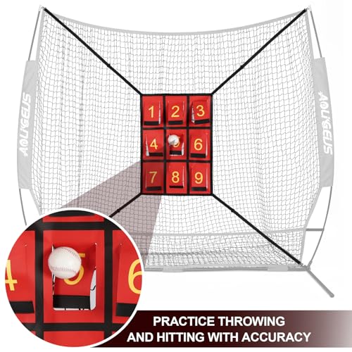 Adjustable Strike Zone Target,Numbered Pitching Pad for Baseball | Baseball Softball Target with Adjustable Straps, Practice Throwing and Hitting Accuracy Target for 6x6 7x7 8x8 Ft Nets - style: Black