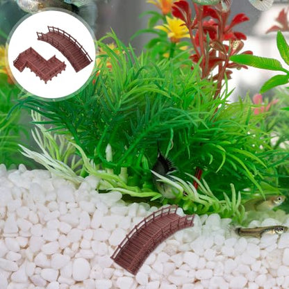 Toyvian 4pcs Miniature Fairy Garden Bridge Set for Fish Tank and Terrarium Decor – Z-Shaped Staircase and Small Arch Bridge, Plastic Micro Landscape Statues for Aquarium and Turtle Tank