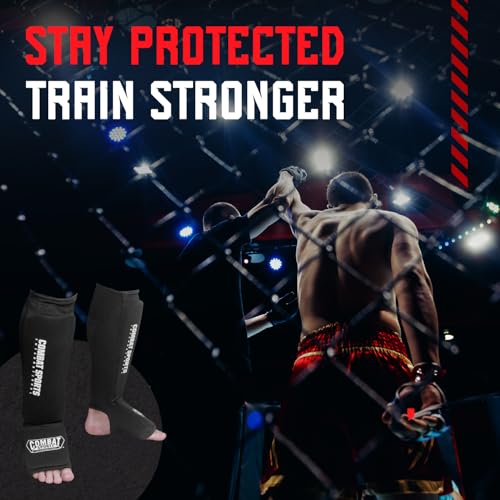 Combat Sports Washable Shin & Instep Guards - color: Gray, size: Large