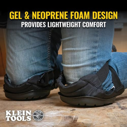 KLEIN TOOLS 60895 Knee Pads for Men and Women, Heavy Duty Semi-Round Stabilizer Gel Knee Pads with Adjustable Elastic Straps, for Construction, Flooring, Gardening, Black - size: Stabilizer