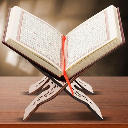 Cabilock Bible Reading Stand and Decorative Book Holder Wooden Desktop Rack for Quran and Bible Display, Desk Book Reading Stand for Religious and Holiday Table Decor