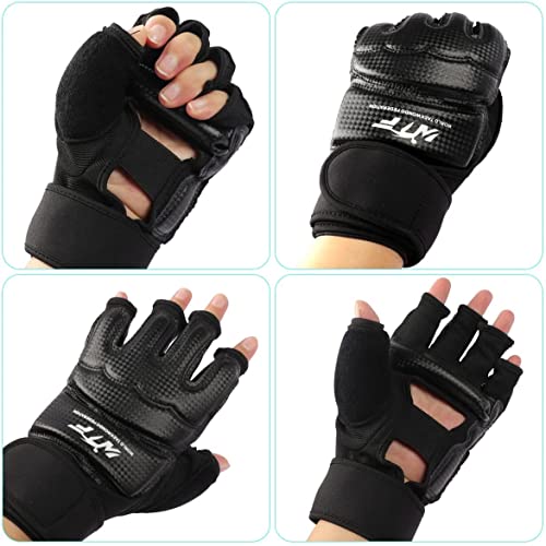 Punch Bag Training Gloves, LangRay MMA Grappling Gloves for Sparring Martial Arts Boxing Training for Adults and Kids - size: X-Large, style: Taekwondo Black