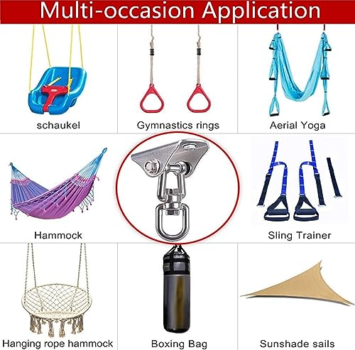 Hammock Hanging Kit - 1200 LB Capacity Heavy Duty 360° Rotating,Outdoor Patio Porch Swing Hardware, Heavy Duty Punching Bag Swivel Hanger,Ceiling Hook for Concrete Wood Swing, Yoga, Gym