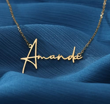 DayOfShe Custom Name Necklace for Women Gifts, 18K Gold Plated Layered Names Necklace Personalized Gifts for Birthday - color: Style 2-Handwritten Font