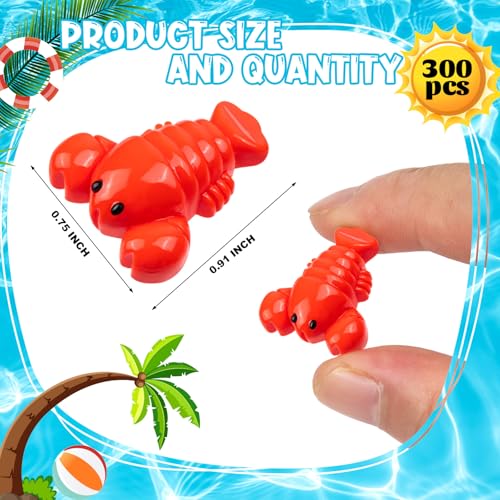 100PCS Mini Resin Lobsters Realistic Plastic Resin Lobster Models, Cute Tiny Red Crawfish Decor for Hidden Game Crawfish Party Tabletop Decor Supplies Food Model - style: Lobster-100