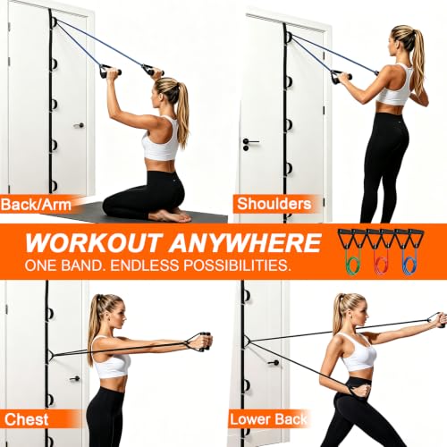 Resistance Bands with Door Anchor 3 Pull Rope Bands with Handles