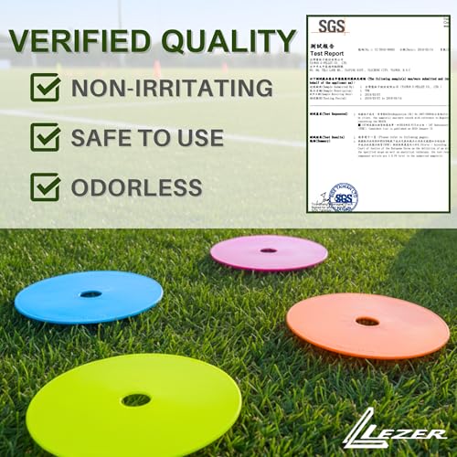 LEZER 6 Inch 8 Inch Flat Cones, Spot Markers, Soccer Cones, Field Court Markers, Sit Spots, Flat Discs, Soccer Training Equipment, Agility Practice, Football, Made in Taiwan - style: 6 inch with 24 pcs