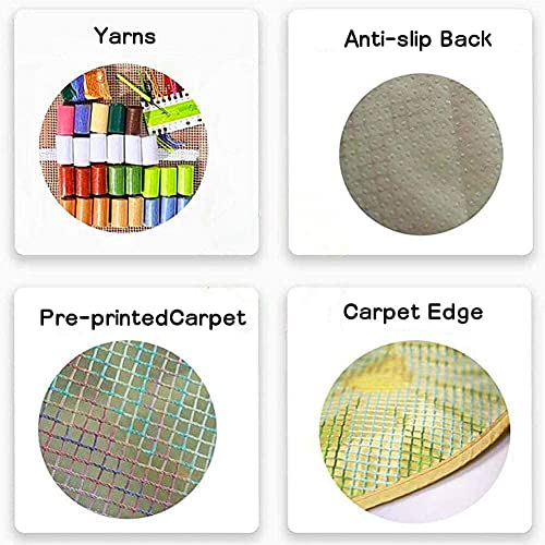 Praying Angel Girl Round Shape Latch Hook Kits Rug Pre-Printed Round Shape DIY Crochet Yarn Embroidery Needlework Hook and Latch Kit Carpet Cushion Home Christmas Decoration 50x50cm(2)
