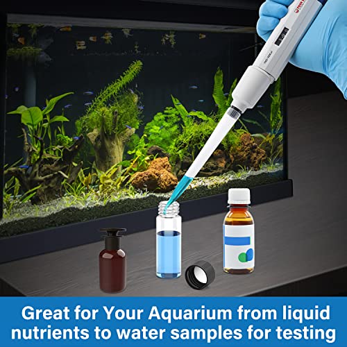 FOUR E'S SCIENTIFIC 1-5mL Pipette, Single-Channel Adjustable Pipettor | Manual Micropipette, Clear Volume Display, Lightweight Ergonomic Design - size: 08 (1-5ml)