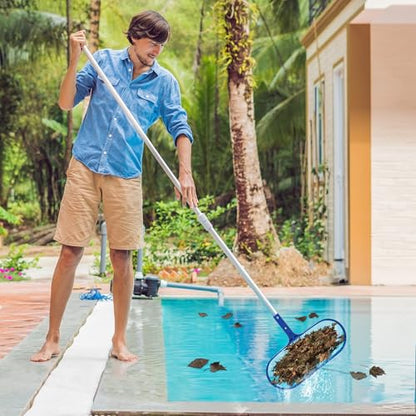 Sunnyglade 15.5x11in Swimming Pool Cleaner Supplies Pool Net Skimmer | Professional Heavy Duty Pool Leaf Rake Fine Mesh Frame Net/Cleaning Leaf Skim Net pool accessories pool skimmer net - size: 15.5x11 in