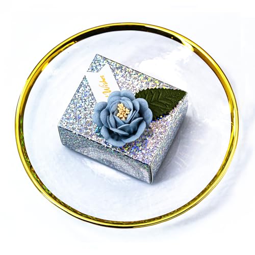 Rodvanvo 30PCS Holographic Gift Box Flower Decorative Candy Box Birthday, Wedding Party Supplies Square Gift Boxes For Candies (Holographic Polka Dot (Flower)) - color: Holographic Polka Dot (Flower)
