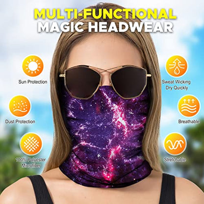 JOEYOUNG Headwear, Bandana, Neck Gaiter Head Wrap Headband Balaclava Magic Scarf - color: A-blue Starry Sky