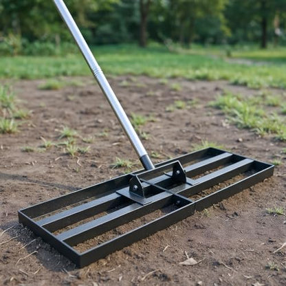 Lawn Leveling Rake 30"x10" with 78" Adjustable Stainless Steel Extened Handle,Heavy-Duty Leveling Tool for Garden, Yard & Landscaping