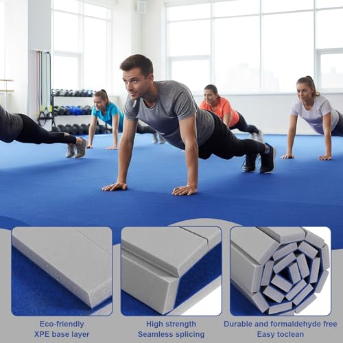 Generic Folding Gymnastics Mat 118.11x70.87x1.57inch Indoor Gymnastics Track Exercise Mat with Grippy Surface for Home Yoga Fitness Pilates Martial Art