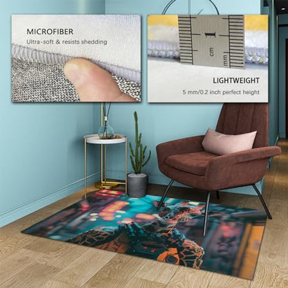 Sci-Fi Theme Style Area Rugs Sika Deer Rugs for Girls Bedroom Bathroom Living Room Machine Washable Non Slip Carpets Floor Large Rug 160x200cm - size: 5'3" x 6'7"