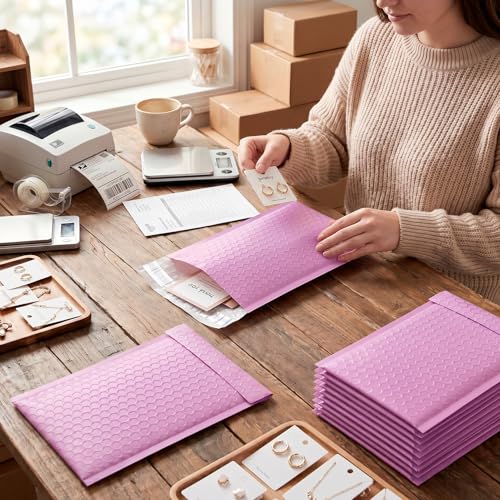 Fuxury Bubble Mailers 6x10 Inch Padded Envelopes 100 Pack Usable Size 6x9" | Self Seal Bubble Envelopes Strong Adhesion Padded Mailers Shipping Bag for Mailing Jewelry Small Business,Pinkish Purple #0 - color: Pinkish Purple, size: 6x10" 100PC