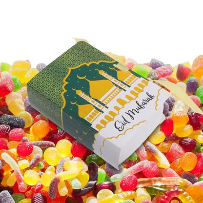 LALADEFIEE Eid Mubarak Candy Box 20pcs Shaped Party Favor Boxes Ramadan Treat Packaging for Ramadan Celebrations and Islamic Festival Candy Storage