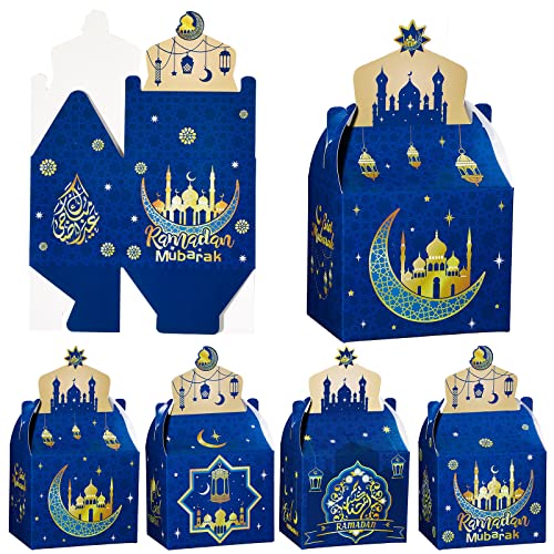 24 Pieces Eid Mubarak Treat Boxes Eid Mubarak Goodie Gable Boxes Ramadan Mubarak Favor Boxes Ramadan Kareem Treat Boxes for Eid Party Decoration Supplies Snack Sugar Chocolate Goodie Toy