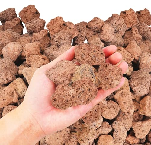 20 Pounds Red Lava Rocks,Fire Pit Lava Rocks | Lava Rocks for Gas Fireplace,Gas Log Sets,Landscape Design, 0.8-1.2 Inch, Suitable for Both Indoor and Outdoor Applications - color: Red Lava Rock, size: 0.8"-1.2" 20LB