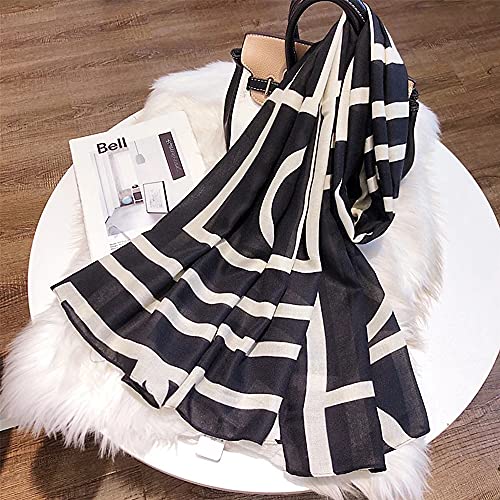 FINIZO Women's Fashion Scarves, Lightweight Cotton Blend Neck Scarves - color: 07