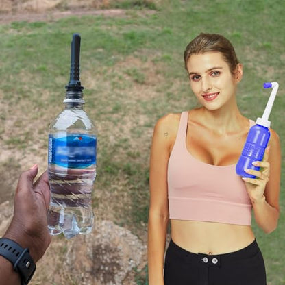 2PCS-Pack 300ml Travel Bidets Bottle Blue+ Black Backpacking Bidet Camping Bidets,Portable Bidet , 10.6oz Peri Bottle - Postpartum and Perineal Care - size: Blue Bottle+ Black Pocket Bidet