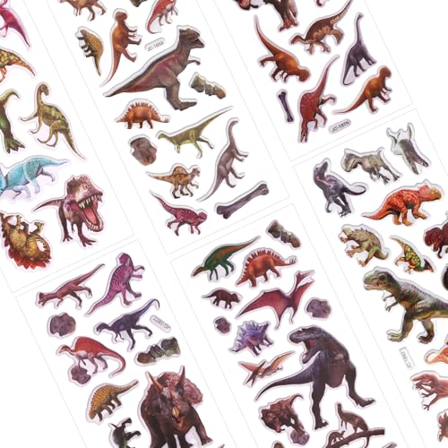 20 Sheets Puffy 3D Kids Dinosaur Stickers Cartoon & Real Dinosaur Sticker | Adorable Animal Themed Party Supplies for Journal Water Bottle Scrapbooking Laptop Classroom DIY Craft Decoration - style: Dinosaur Style