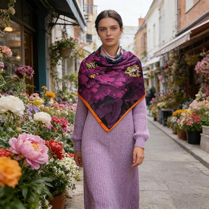 43" Large Square Scarf Fashion Scarves Hair Wrapping Scarfs Night Sleeping Headscarf for Women B07 - color: B074