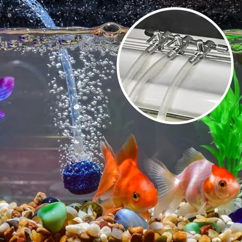 Aquarium Air Pump Valve, Aquarium Air Line Splitter Metal Fish Tank Distributor - size: 4 Way