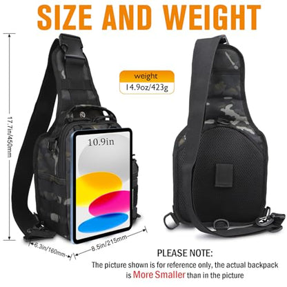 Small Fishing Backpack, Waterproof Fly Fishing Sling Pack Tackle Bag with Tackle Boxes - color: A-Black(Size:17.7*8.5*5.7in)