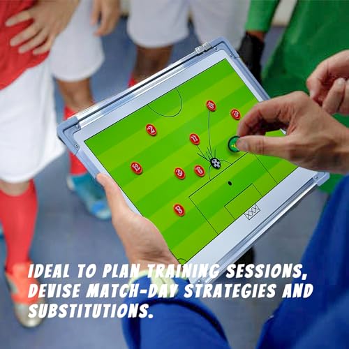 Pure Vie Portable Magnetic Soccer Coaching Board Football Tactics Clipboard | Soccer Strategy Whiteboard for Coaches Training and Matches, Dry Erase Board with Magnet, Pen Football Sport Coach Must Haves - color: #1