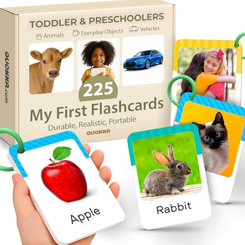 Flash Cards for Toddlers 1-3 - Montessori Toddler Flash Cards with Rings - color: Flash Cards Montessori