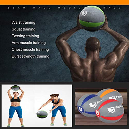 Medicine Balls Rubber Medicine Ball, Aerobic Core Training Elastic Fitness Ball, 1KG/2KG/3KG/4KG/5KG/6KG/7KG/8KG/9KG/10KG (Size : 8kg/17.6LB) - size: 8kg/17.6LB