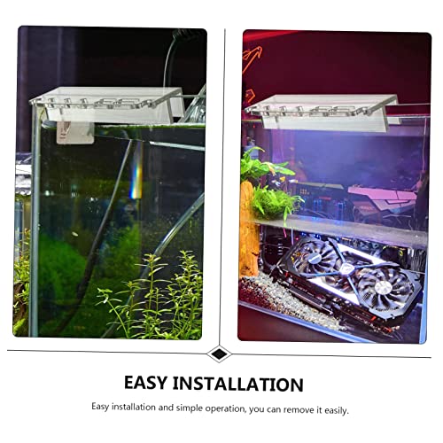 Happyyami Fish Tank Tool Holder Stand Acrylic Storage Rack for Aquarium Scissors and Tweezers Easy to Install Organizer for Efficient Tool Management