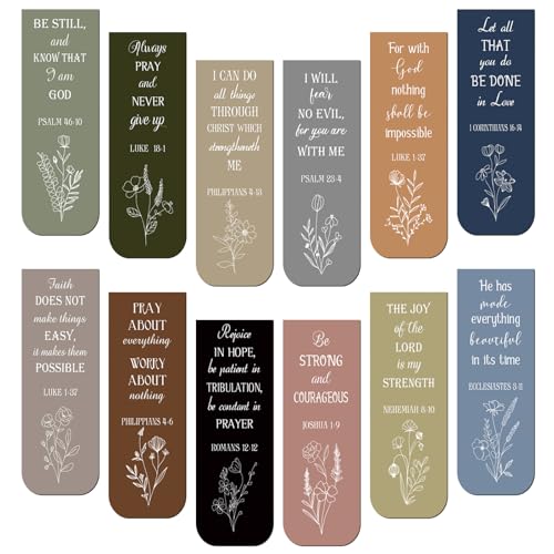 Zonon 48 Pcs Bible Verse Magnetic Christian Bookmarks Clips Dreamy Style - style: Dreamy Style