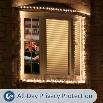 rabbitgoo Frosted Glass Window Privacy Film, Blinds Pattern, 35.4" x 78.7" | Faux Blinds Effect, All Day Bathroom Privacy Shield, Opaque Frosted Cover, Sun UV Blocking, Static Cling, for Home, Office - color: Blinds-liked, size: 35.4" x 78.7"